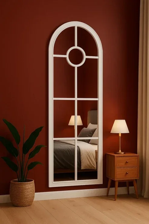 Window-Pane Wall Mirror – Black, 35 × 25 in — view 2