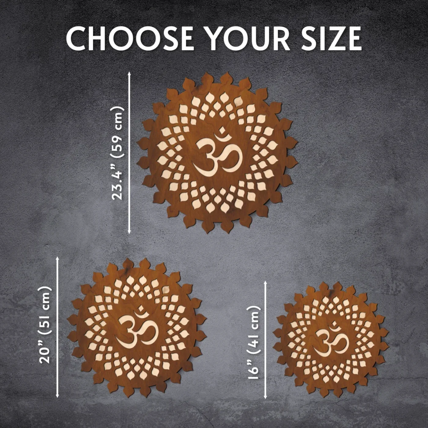 Om Mandala LED Wall Light – Wooden Mandala Neon Sign Wall Décor — view 3