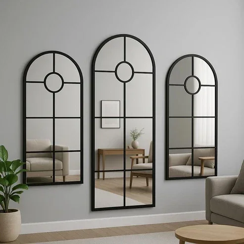 Window-Pane Wall Mirror – Black, 35 × 25 in — view 3
