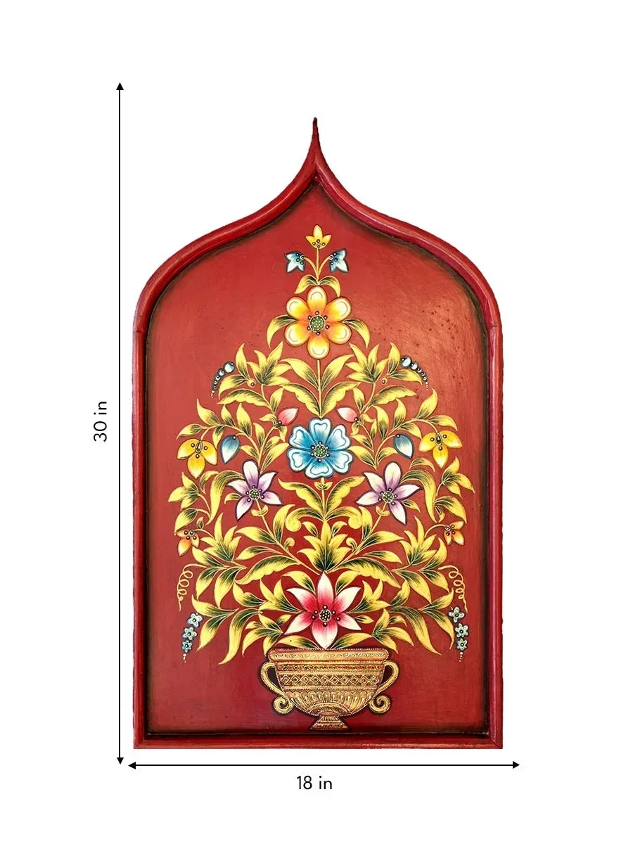 Floral Abundance – Hand-Painted Usta Art Wall Panel, 30 × 18 in — view 4