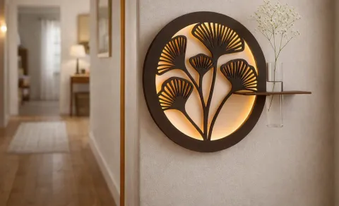 Backlit Wall Art with Test-Tube Flower Holder – LED