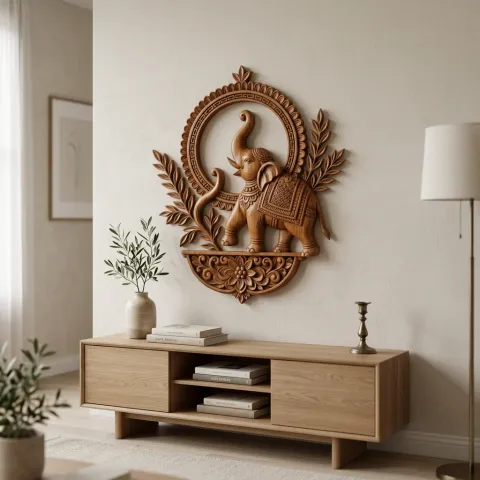 Traditional Elephant Wooden Wall Art